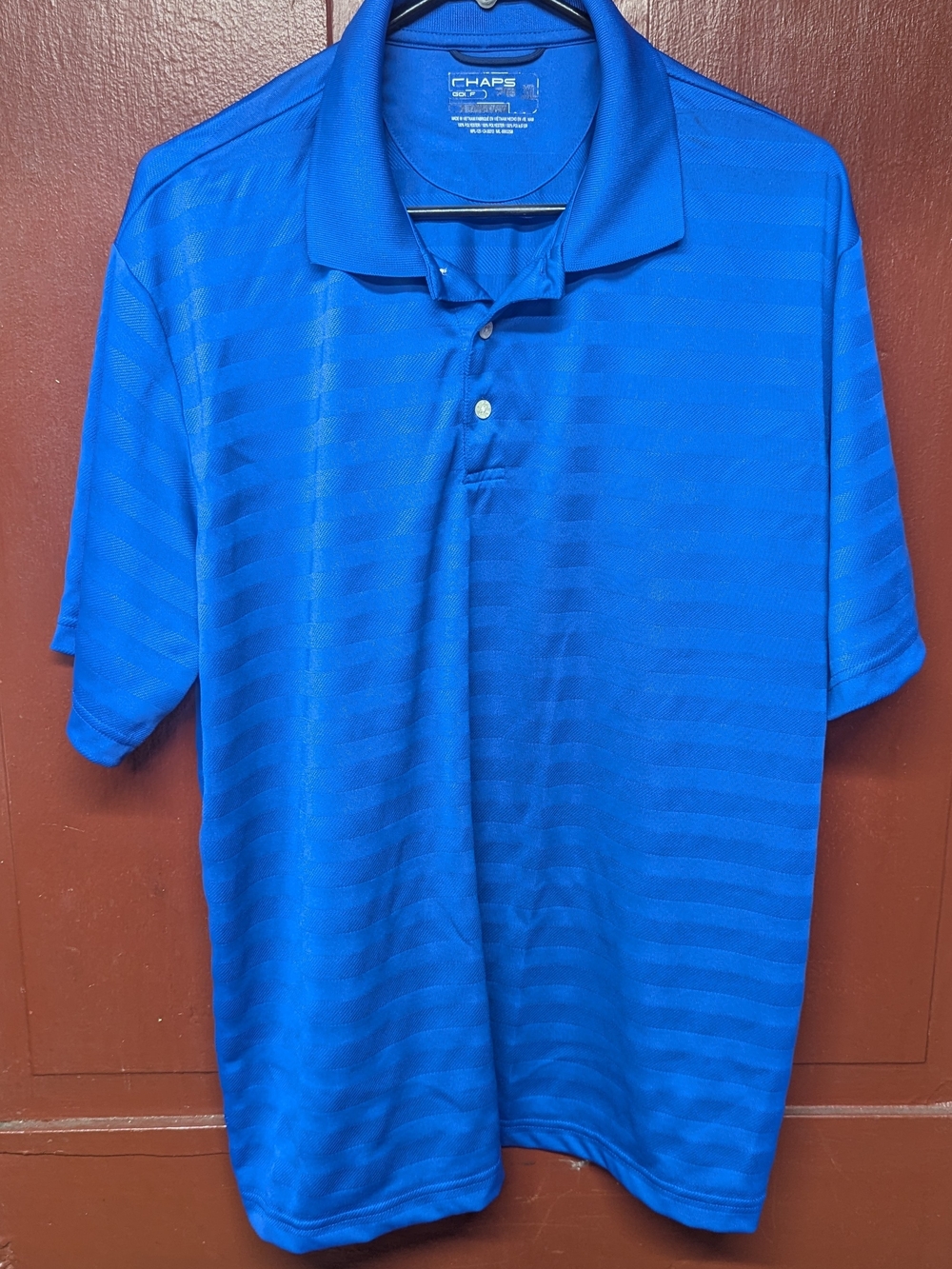 Chaps Golf 78 Men’s Royal Blue Striped Polo Shirt